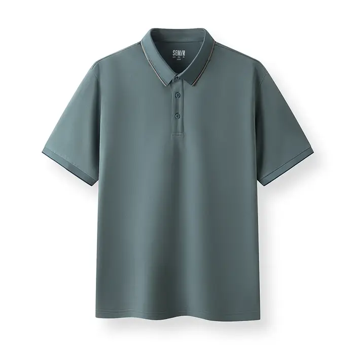 Semir refroidissement antibactérien Anti acariens Polo hommes affaires décontracté 2025 été nouveau bloc de couleur bureau banlieue haut