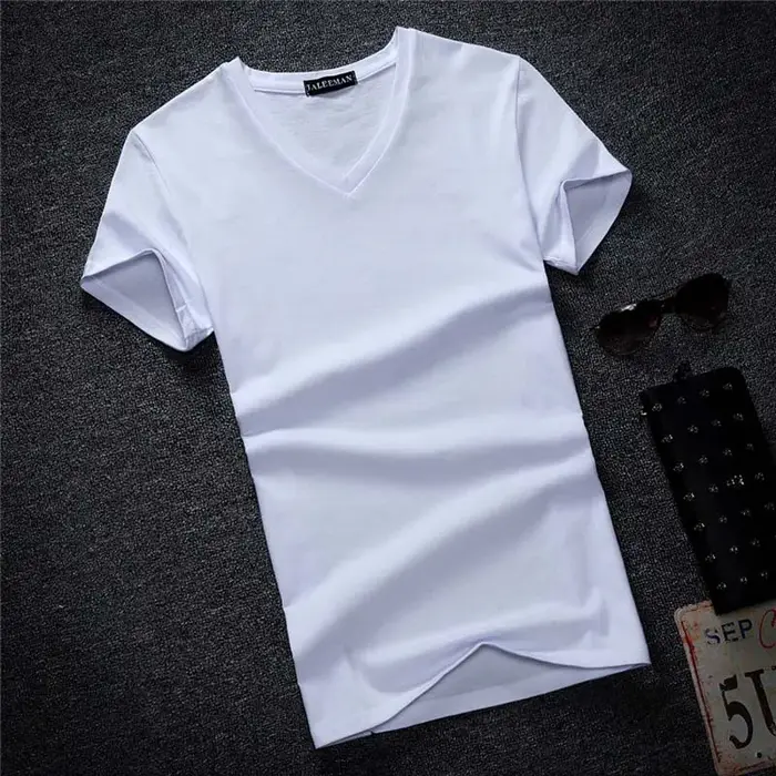 T-Shirt à Manches Courtes et Col en V pour Homme
