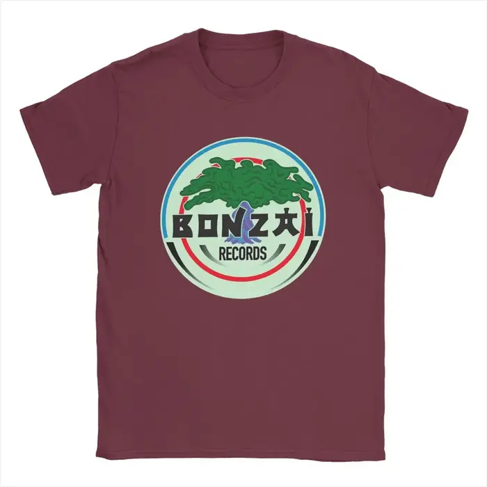 Bonzai Records t-shirt pour hommes pur coton Cool T-Shirts col rond