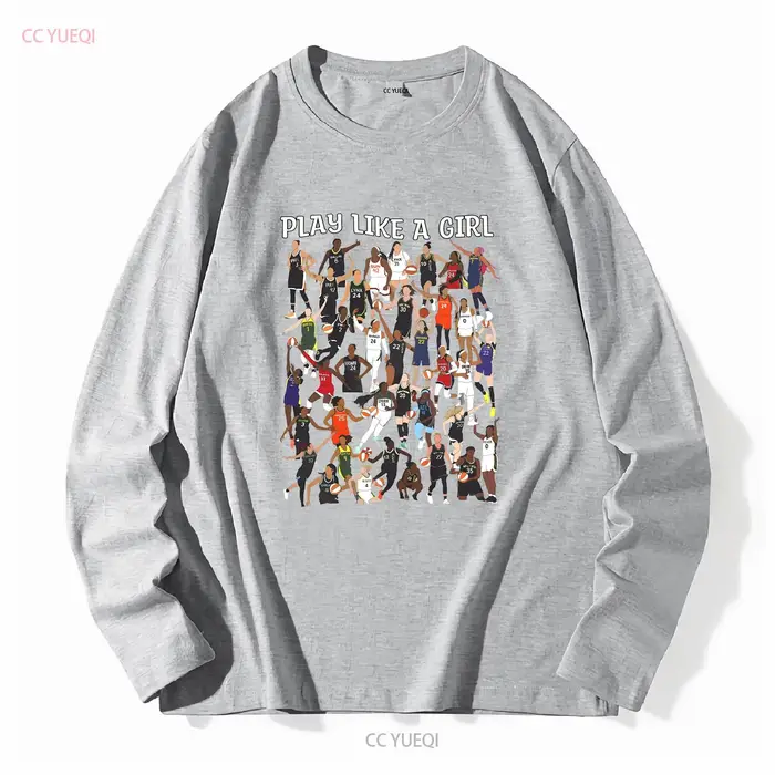 Play Like A Girl WNBA joueurs Jersey t-shirt manches longues ou courtes vintage lavé doux confortable polyvalent homme élégant