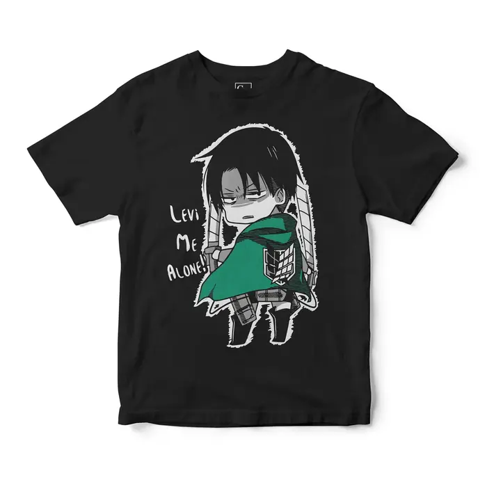 T-shirt Levi L'Attaque des Titans pour homme, noir, en coton, à manches courtes, motif anime, décont