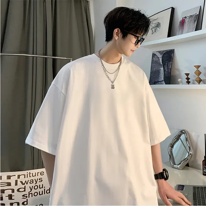 Hommes été Super doux blanc T-Shirt à manches courtes coton