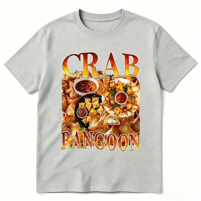 T-shirt vintage Crab Rangoon, style rétro années 90, amuse-gueules amusant, apéritif asiatique, t-shirts graphiques pour hommes et femmes, en coton, à manches courtes