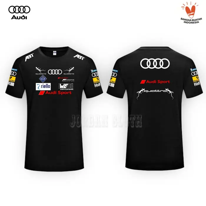 T-shirt de l'équipe de course Audi Sport, T-shirt imprimé de chauffeur de course, T-shirt ample et c