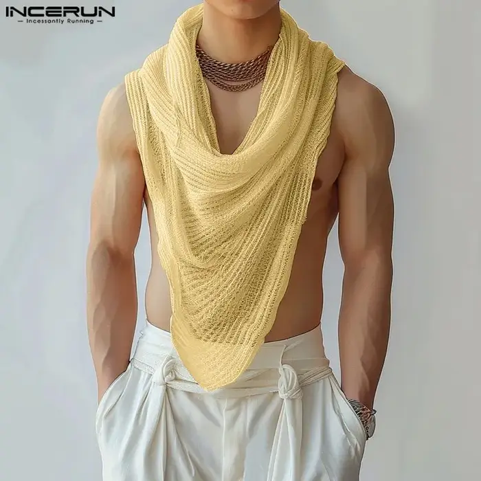 INCERUN – débardeur irrégulier pour hommes