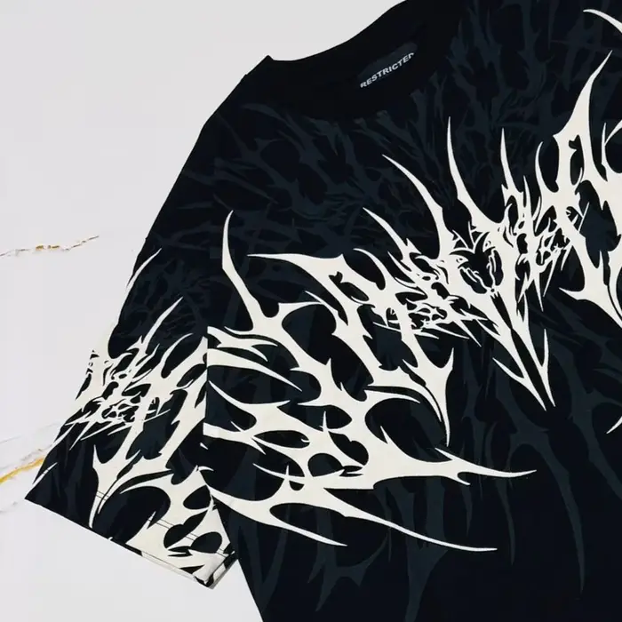 Cyberpunk Streetwear t-shirt hommes femmes Vintage coton lourd Boxy Fit imprimé en détresse
