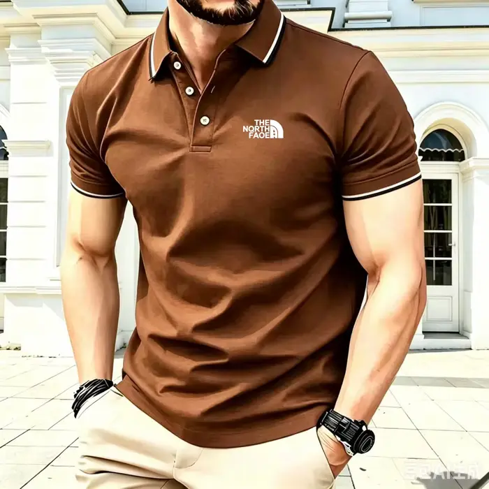T-shirt de sport décontracté brodé pour homme