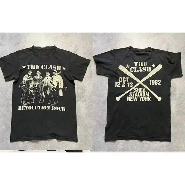 T-shirt double face The Clash Tour 1982 pour les fans, tailles S à 5Xl