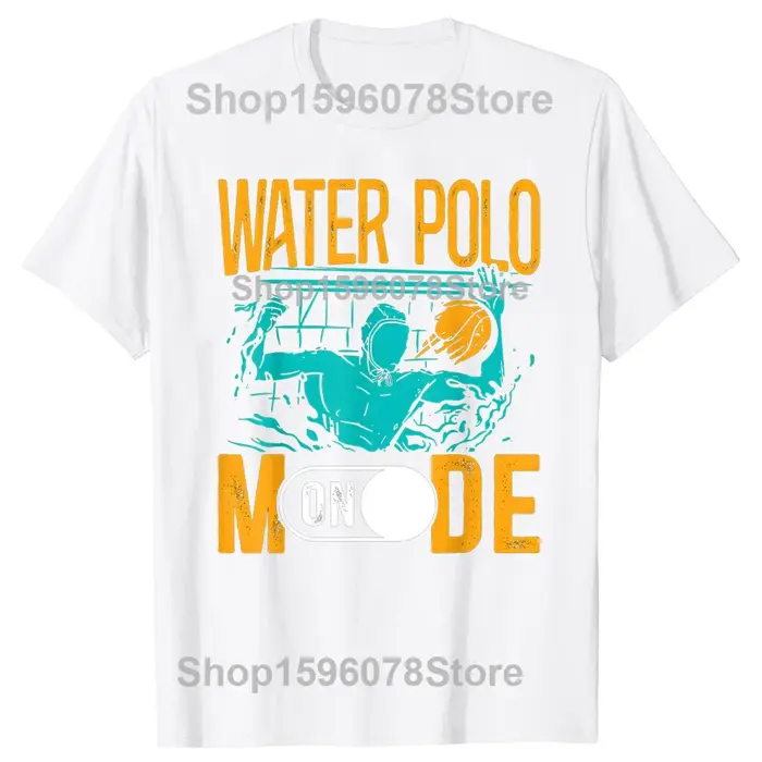 T-shirts 100% coton avec motif amusant de water-polo, pour hommes et femmes, à la mode, décontractés