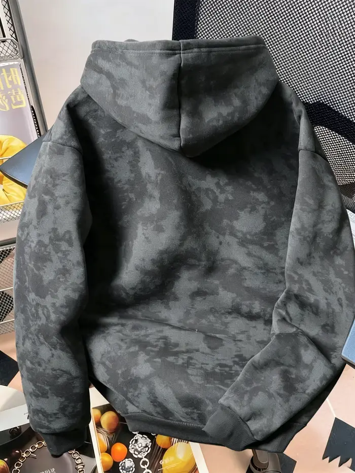 Sweat-shirt à capuche vintage délavé pour homme
