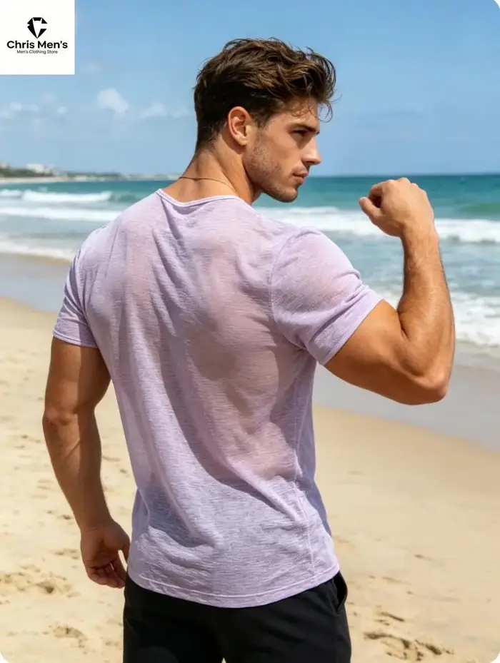 T-shirt décontracté fin et respirant pour hommes