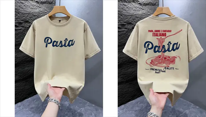 T-shirt graphique alimentaire italien pour hommes et femmes, style vintage décontracté streetwear, m