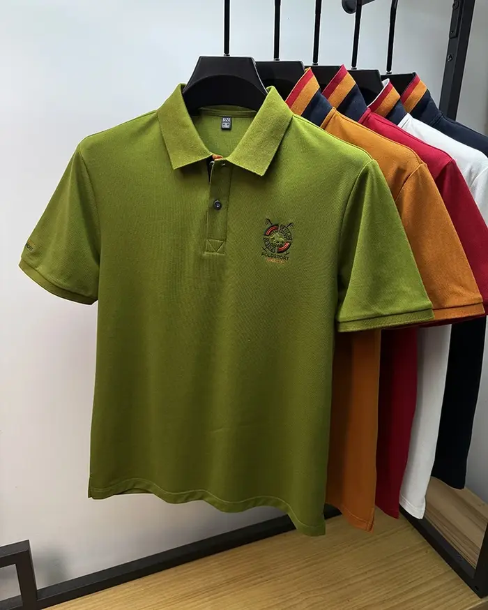 Symbole de marque brodé nouveau polo à manches courtes été texture haut de gamme respirant à la mode hommes décontracté Paul T-shirt
