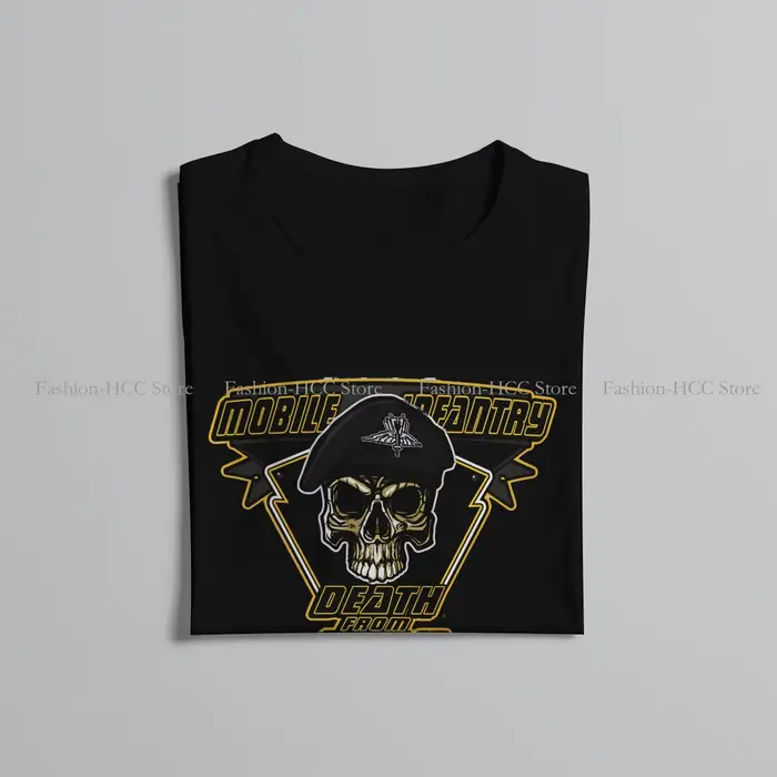 Mort d'above noir nouveaux t-shirts Starship Troopers mâle graphique pur coton Streetwear t-shirt