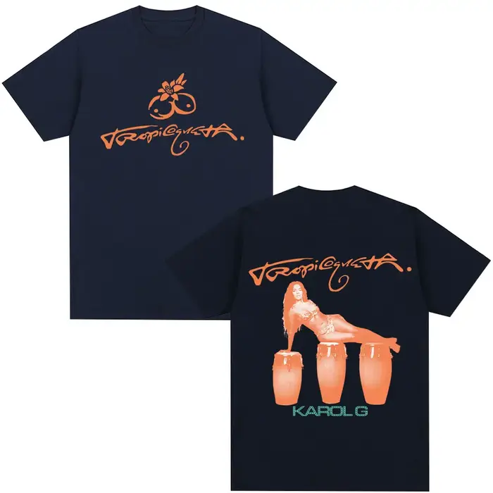 Karol G Tropicoqueta 2025 nouvel Album T-shirt hommes femmes vêtements Pop musique T-shirts décontracté coton à manches