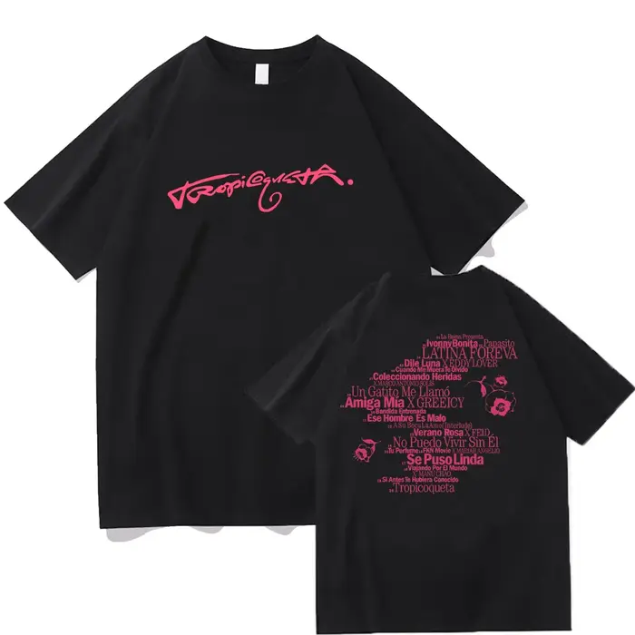 Karol G Tropicoqueta Tracklist t-shirt Vintage Karol G coton T-shirts hommes femmes Hip Hop gothique