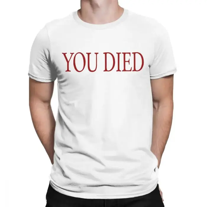 T-shirt à col rond en pur coton pour hommes, Tu es mort, Dark Souls, Praise The Sun, Bloodborne Game
