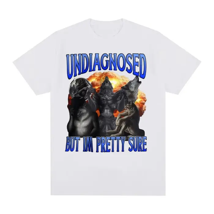 Indiagnostic mais je suis joli loup sûr drôle Meme T-shirt pour hommes femmes Harajuku gothique rétro