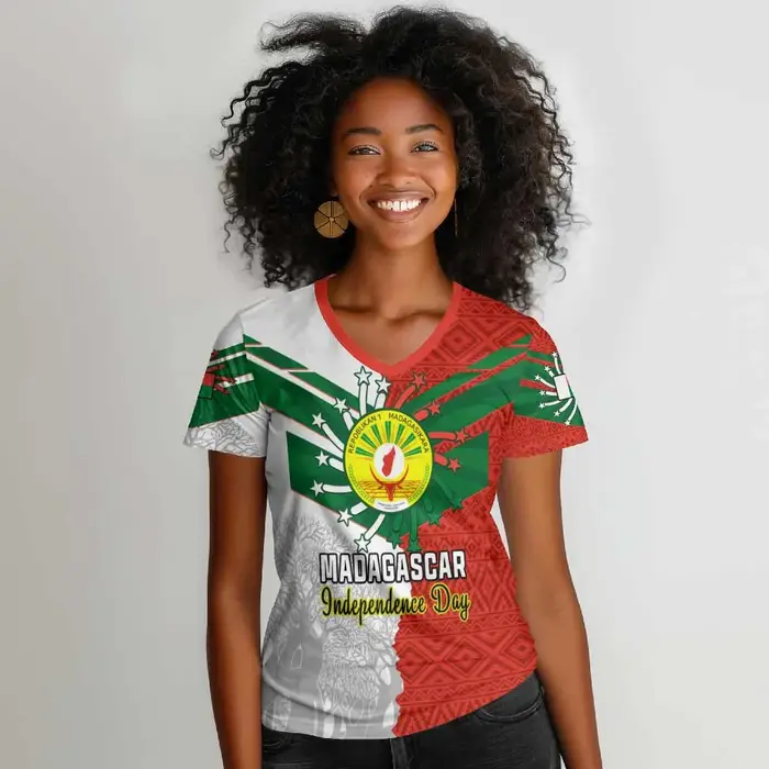T-shirt décontracté léger à imprimé Madagascar