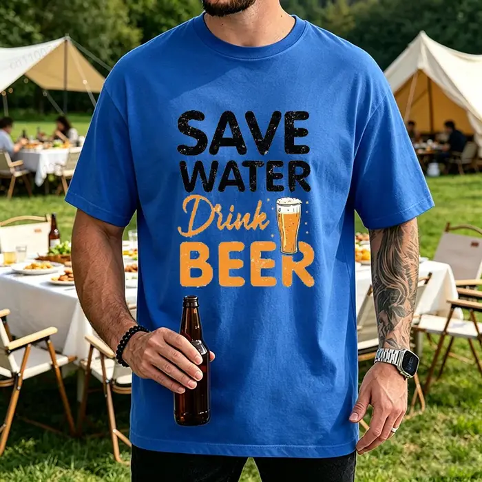 T-shirt pour homme avec citation amusante sur la bière