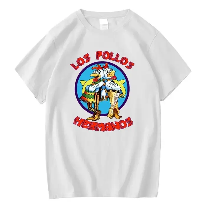LOS POLLOS Hermanos T-Shirt imprimé drôle hommes mode décontracté manches courtes été coton respirant