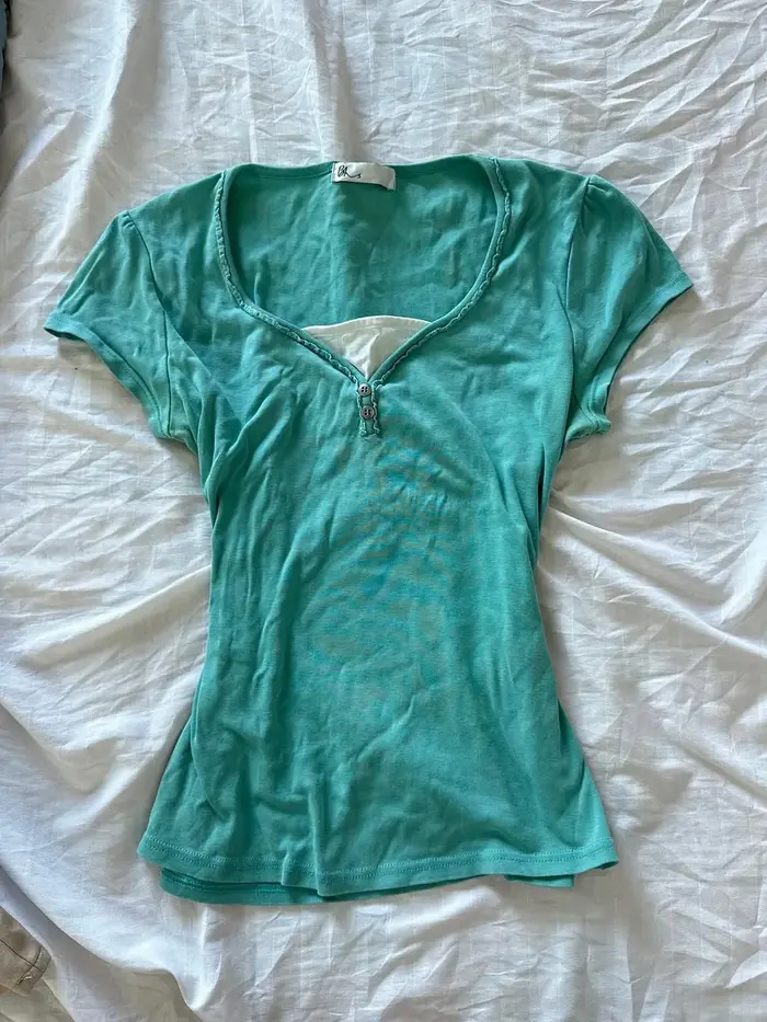 T-shirts doux esthétiques couleur unie pour femmes, style années 2000, décontractés, Kawaii, sexy, p