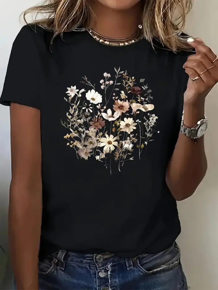 T-Shirt à col rond pour femmes