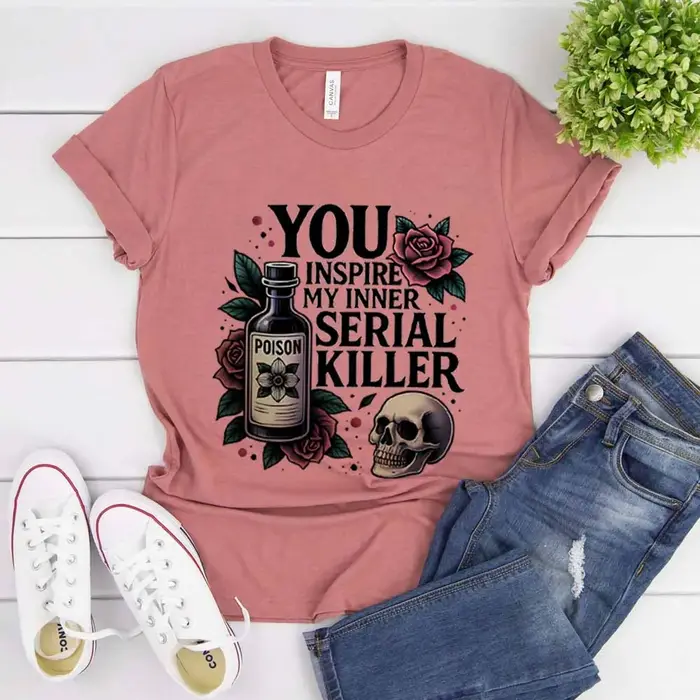 Vous inspire ma chemise de tueur de série intérieure chemises d'humour foncé T-shirt gothique