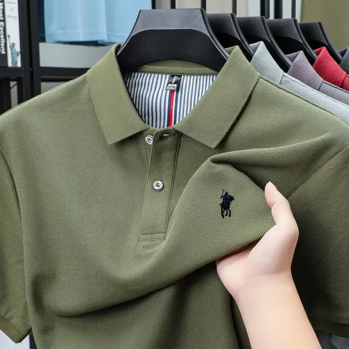 100% coton marque de luxe manches courtes polo shirt hommes nouveau classique pony broderie été T-sh