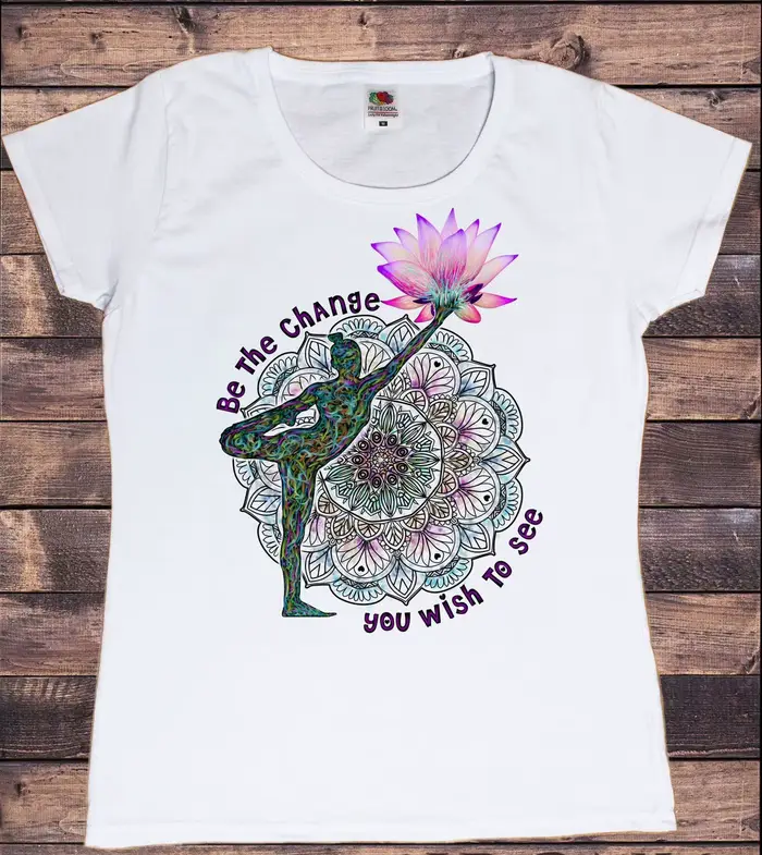 T-shirt à manches courtes pour femmes, estival et estival, avec impression de méditation bouddha cha