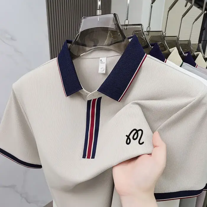 Polo de golf de marque haut de gamme pour hommes, t-shirt d'été à col, frais et respirant, haut déco