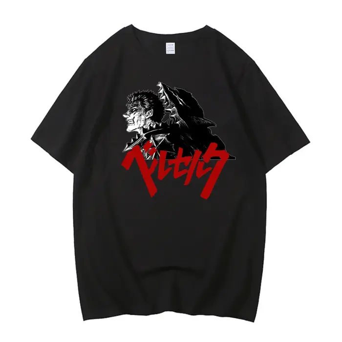 Berserk T-shirt bande Guts Berserker armure horreur Anime coton haute qualité à manches courtes