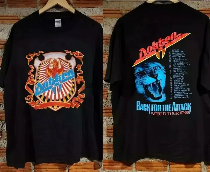 T-shirt Dokken Back For The Attack Tour vintage 1987