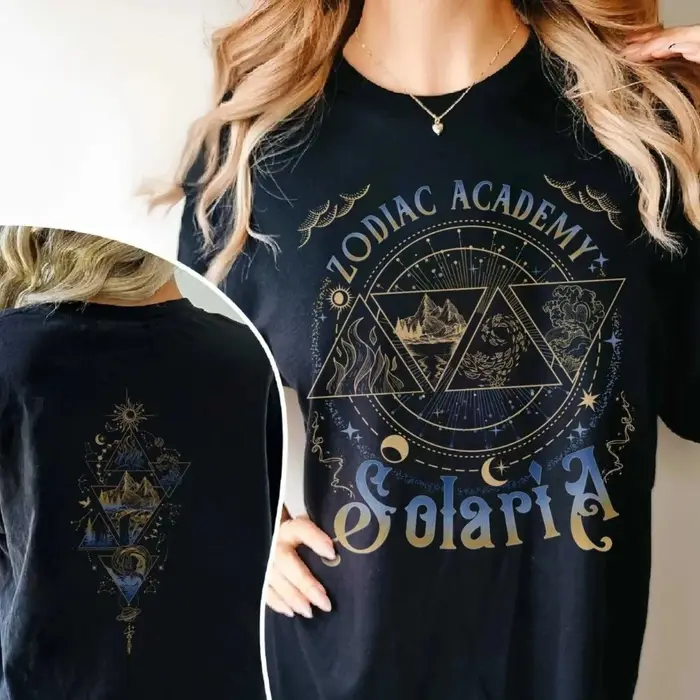 Zodiac Academy Graphic Tee Chemise de roman d'astrologie et de magie pour les fans fantastiques Cadeau idéal pour les amateurs du zodiaque et du livre