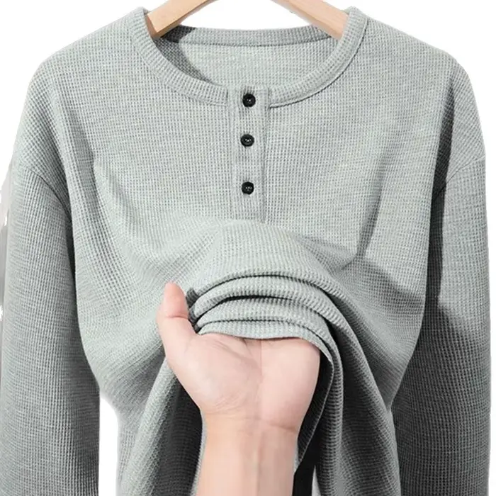 T-shirt à col Henry pour homme