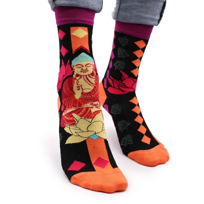 Hop Hare Bamboo Socks (36-40) - Pink Buddha & Lotus