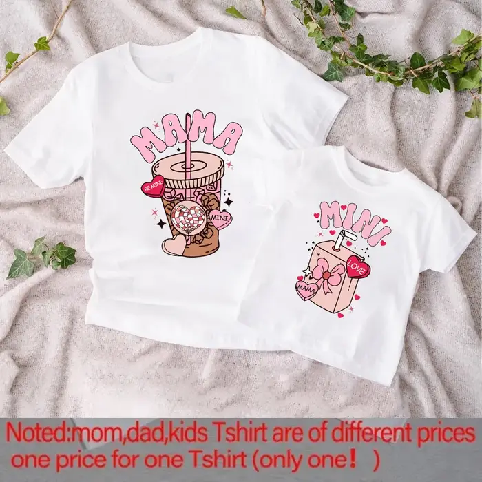 T-shirt imprimé Mama Mini Coffee Milk pour filles