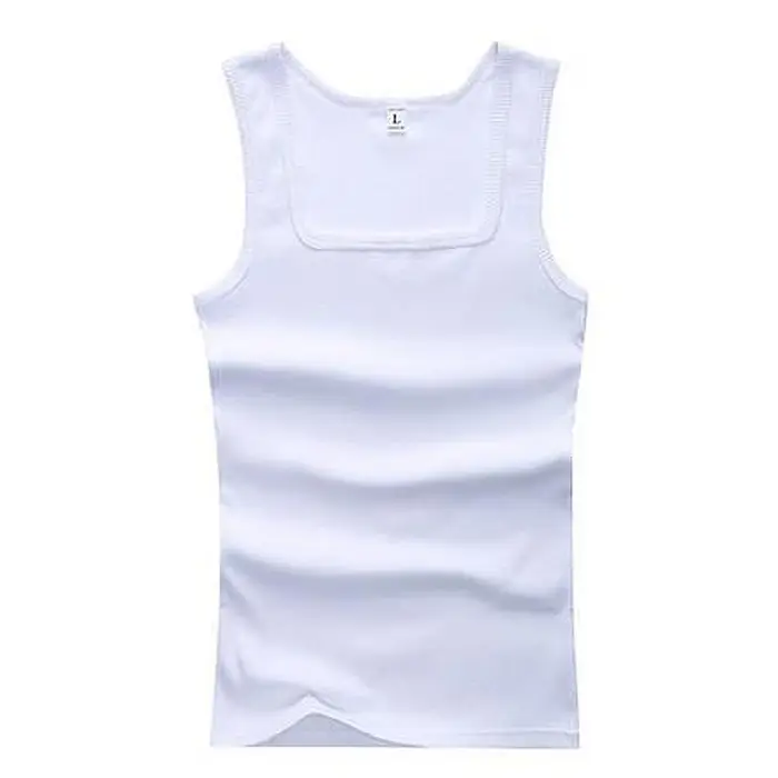 Été solide col carré débardeur coton noir blanc gris femmes hommes grande taille vêtements débardeur