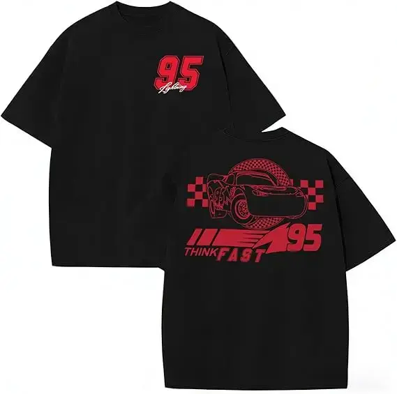T-shirt de course automobile pour hommes 95 Lightning Racer Y2k, à manches courtes, pour voyage en f