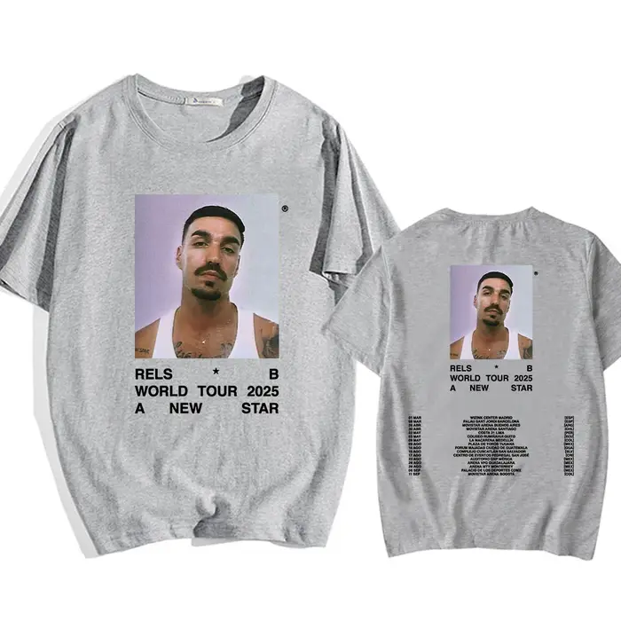 Un nouveau Star World Tour 2025 Rels B t-shirt Hip Hop unisexe Streetwear à manches courtes col rond hommes