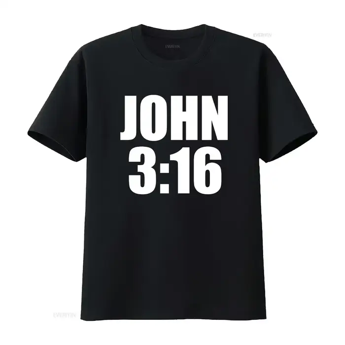 T-shirt unisexe John 3:16 avec citation chrétienne, style vintage délavé, tendance, streetwear, légè