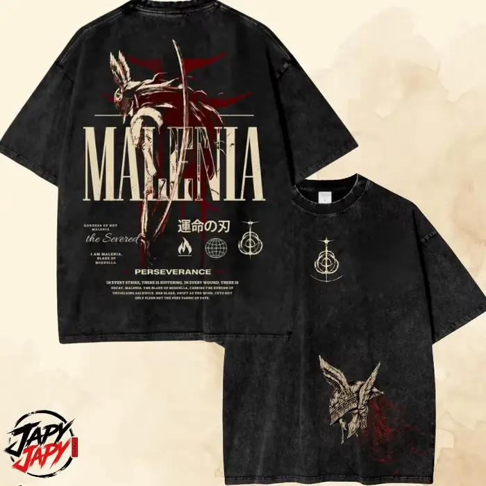 T-shirt vintage surdimensionné délavé Elden Ring, T-shirt graphique Malenia