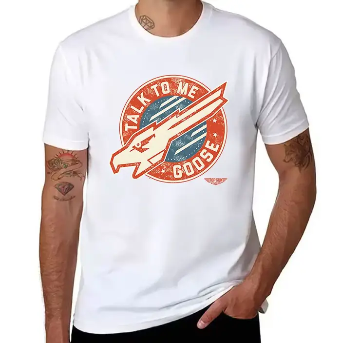T-shirt en coton pour homme avec motif Top Gun Maverick Talk To Me Goose