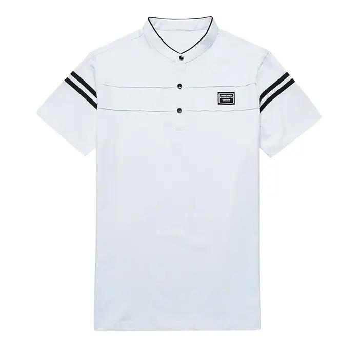 T-shirt POLO d'été pour hommes, décontracté, en coton, respirant, col montant, manches courtes, coré