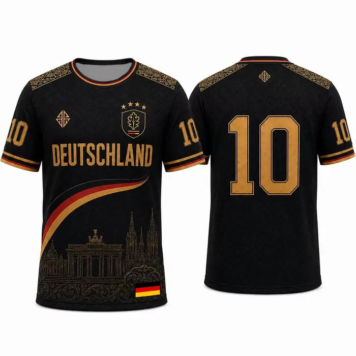 Maillot de football 3D Allemagne 2026 – T-shirt imprimé intégral pour supporters