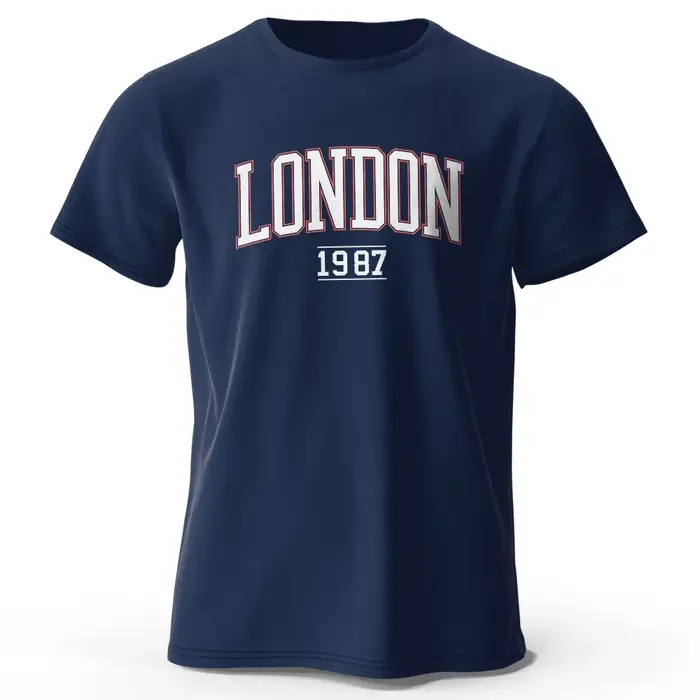 Hommes Londres 1987 Vintage T-shirt Sport 100% coton imprimé surdimensionné t-shirts