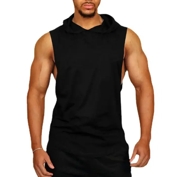 Débardeurs à capuche décontractés pour hommes – Nouvelle collection été – Couleur unie – Sans manches – Pour le quotidien et les loisirs – Coupe ample et respirante