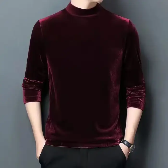 T-shirt en velours doré pour hommes