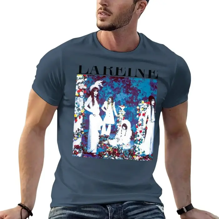 Lareine - T-shirt pour homme en coton, t-shirt graphique vintage pour homme
