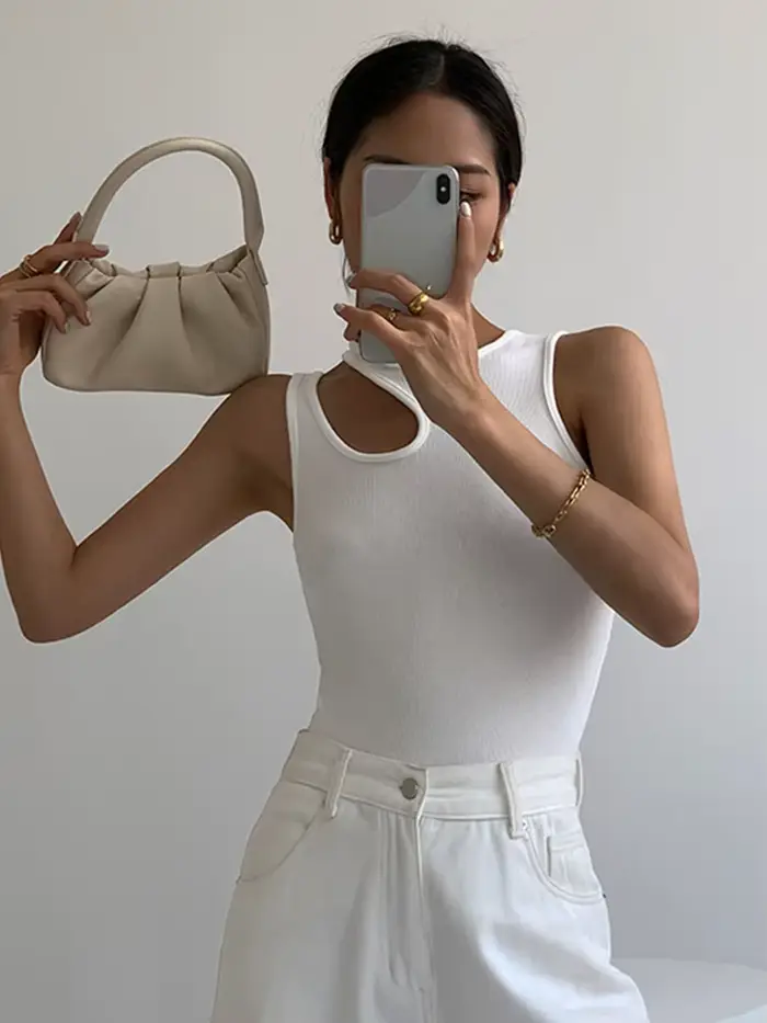 T-shirt court blanc Y2K pour femmes, vêtement estival et décontracté, à la mode, 2024